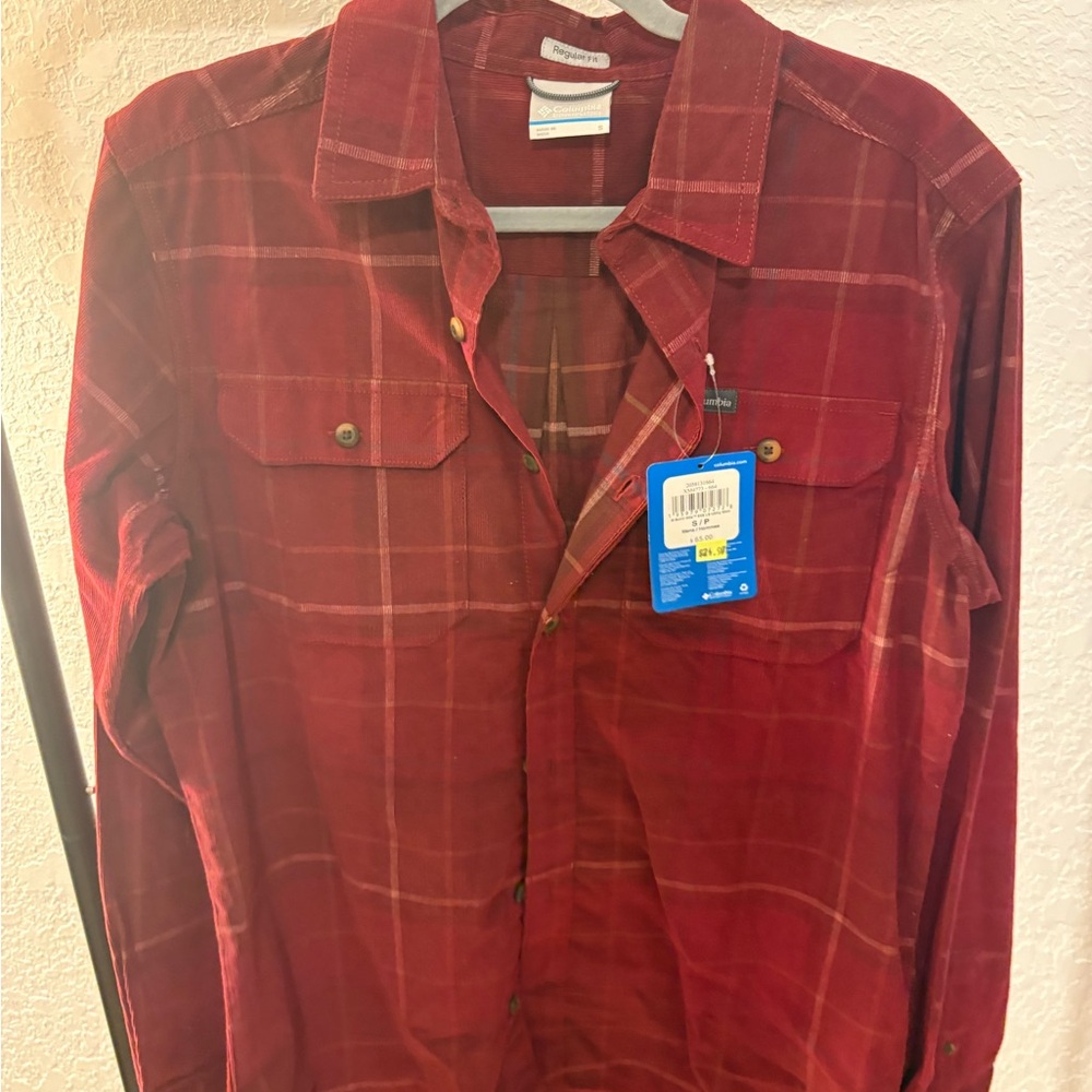 Columbia Red Button Down Shirt